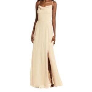 WAYF Champagne Bridesmaid Maxi Dress Size S NWT